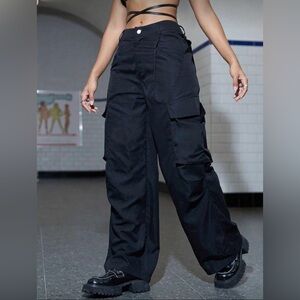 SHEIN Y2K Black Cargo Pants size 2